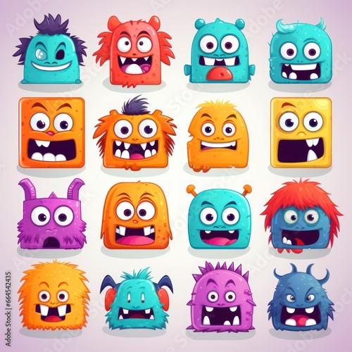 cartoon style caricatures, happy, brave, scared