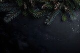 stylish minimalistic black background in New Year's Christmas style. copy space. generative ai