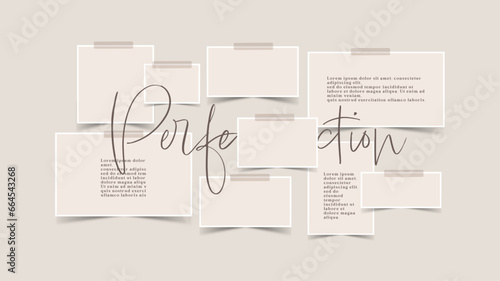 Vector photo collage template moodboard pictures grids vector illustration	