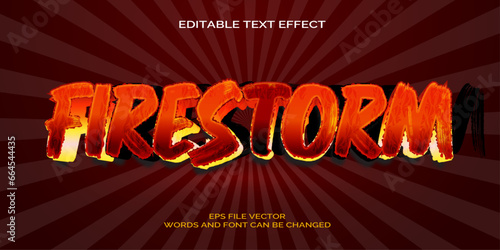 Free vector  firestorm text effect, editable hot text style