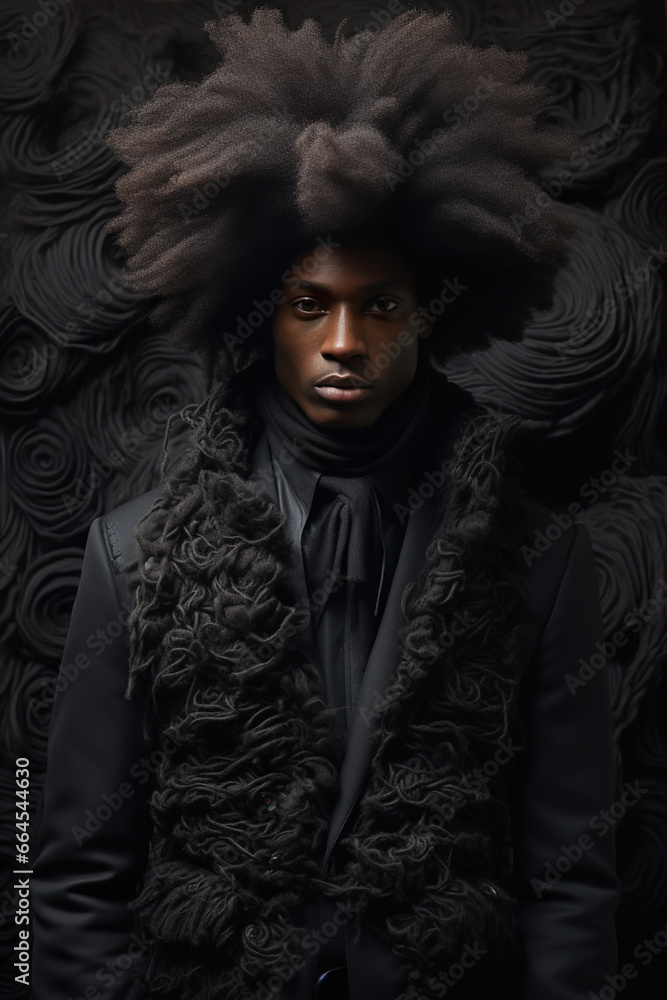 young stylish african black man with afro hair studio shot, confident male with curly hairstyle young stylish african black man with afro hair studio shot, confident male with curly hairstyle