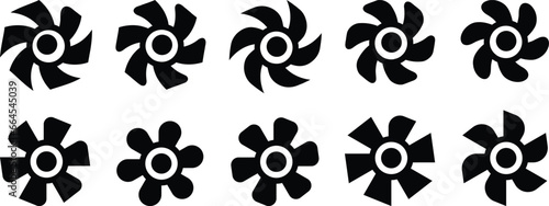 Abstract simple cooler fan vector. Simple gas fan icon