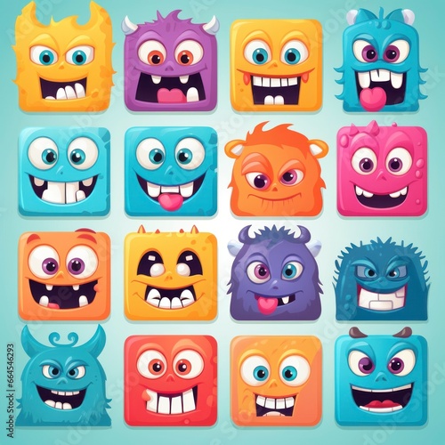 cartoon caricatures with different colors, eyes, ears © Marco