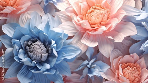 3D peonies flower pastel color pastel volume backgroud.Generative AI © shuvodesign