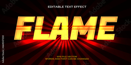 Free vector editable text effect flame and volcano font style