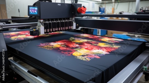 T-Shirt Printing Machine. Innovation shirt and textile printer. Production