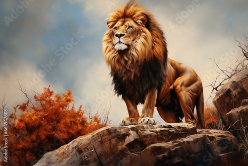 majestic lion. Generative AI