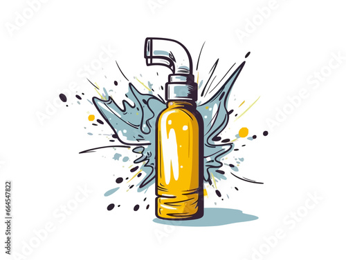 Doodle Stink bomb, cartoon sticker, sketch, vector, Illustration, minimalistic