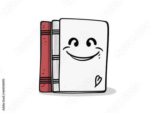 Doodle Smiling face with hidden agenda, cartoon sticker, sketch, vector, Illustration, minimalistic
