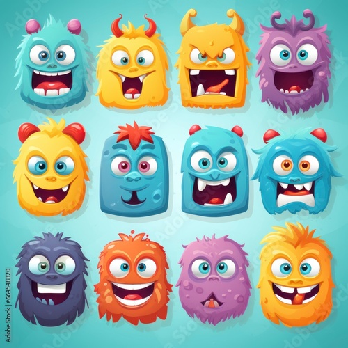 Wallpaper Mural cartoon caricatures with big teeth, small and big ears, many expressions Torontodigital.ca