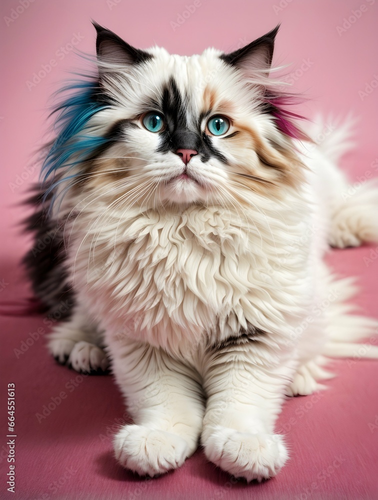 Classic Color Point Ragdoll Cat in a Relaxed Pose