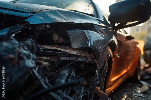 Car accident on the road. Car accident causing fire on the road.