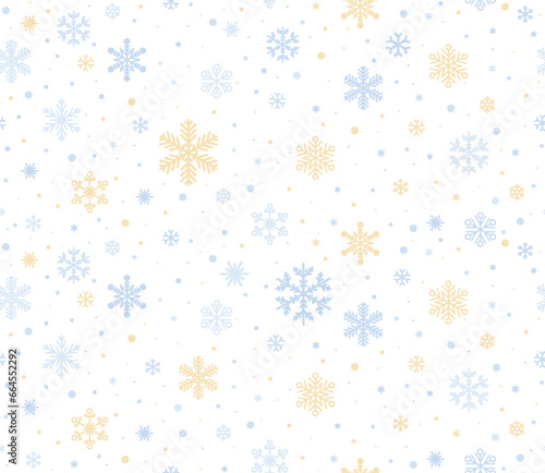 Seamless subtle snowflakes background. Vector snowflakes Christmas texture. Scandinavian Nordic style snowflakes  texture.