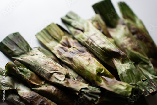 Otak-otak - Traditional food from Indonesia is a kind of snack - grilled fish cakes wrapped with banana leaf