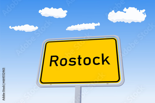 Rostock city sign in Germany