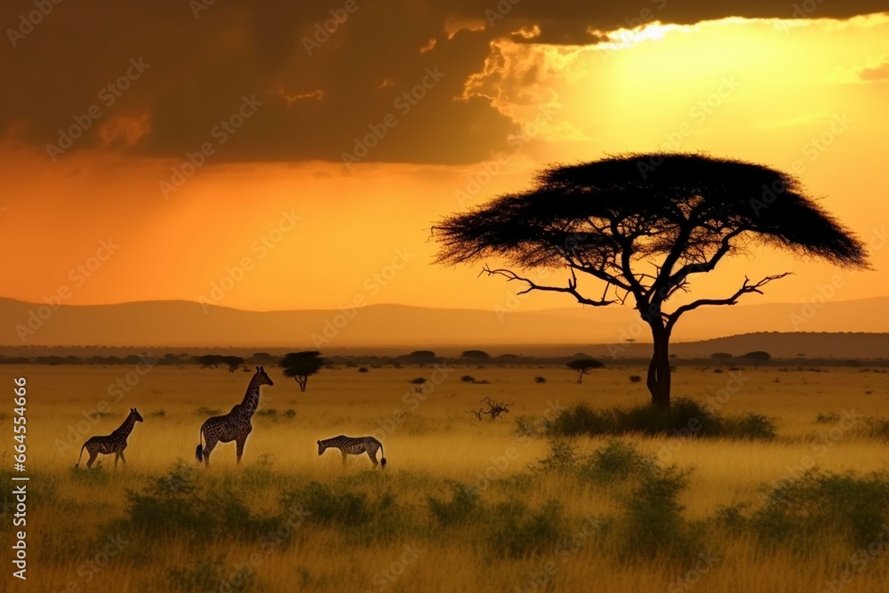 african savannah. Generative AI