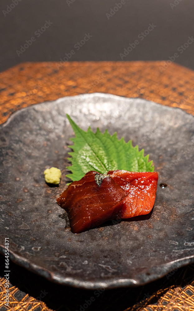 Chu toro tuna marinated in soy sauce