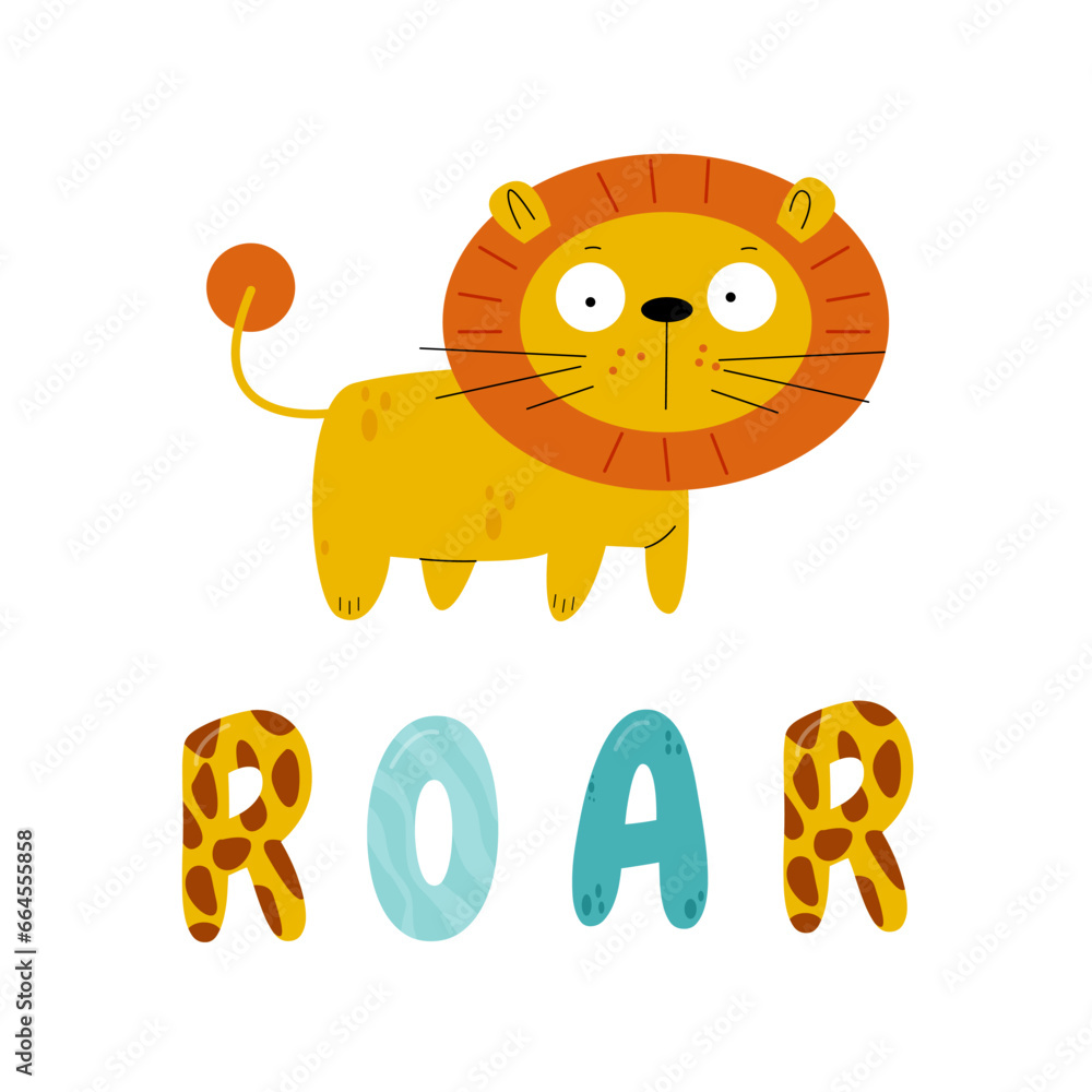 Vector funny lion said roar isolated on white background Vector funny lion said roar isolated on white background