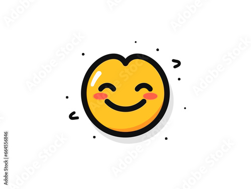 Doodle Laughter emoji, cartoon sticker, sketch, vector, Illustration, minimalistic
