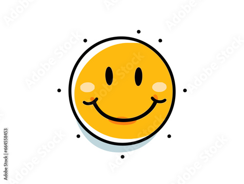 Doodle Hysterical laughing emoji, cartoon sticker, sketch, vector, Illustration, minimalistic