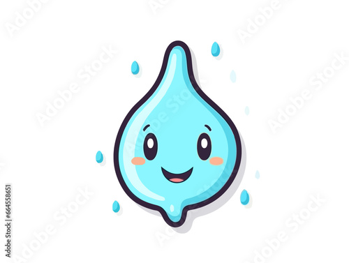 Doodle Laughing with tears emoji, cartoon sticker, sketch, vector, Illustration, minimalistic