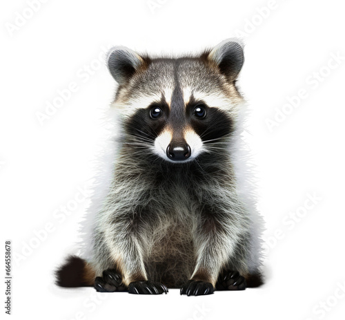 Cute Raccoon Isolated On Transparent Background. Png File. Ai Generated 