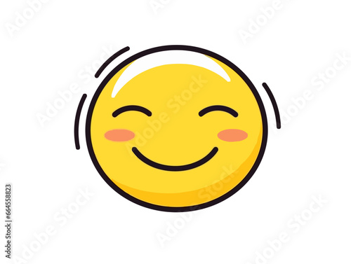 Doodle Laughing with closed eyes emoji, cartoon sticker, sketch, vector, Illustration, minimalistic