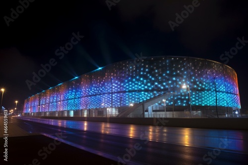 nighttime illuminations in a sports arena. Generative AI