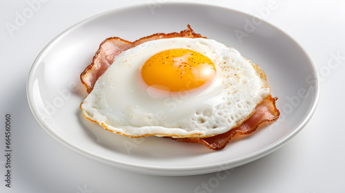Tasty egg breakfast with bacon food photography healthy life style