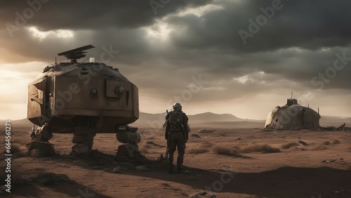 A post-apocalyptic landscape where the world has been ravaged by a nuclear war. The survivors live  in isolation © Jared