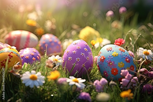 Joyful Easter Celebration in a Vibrant Field
