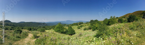 Panoramic view of Gombori Pass in the Republic of Georgia photo