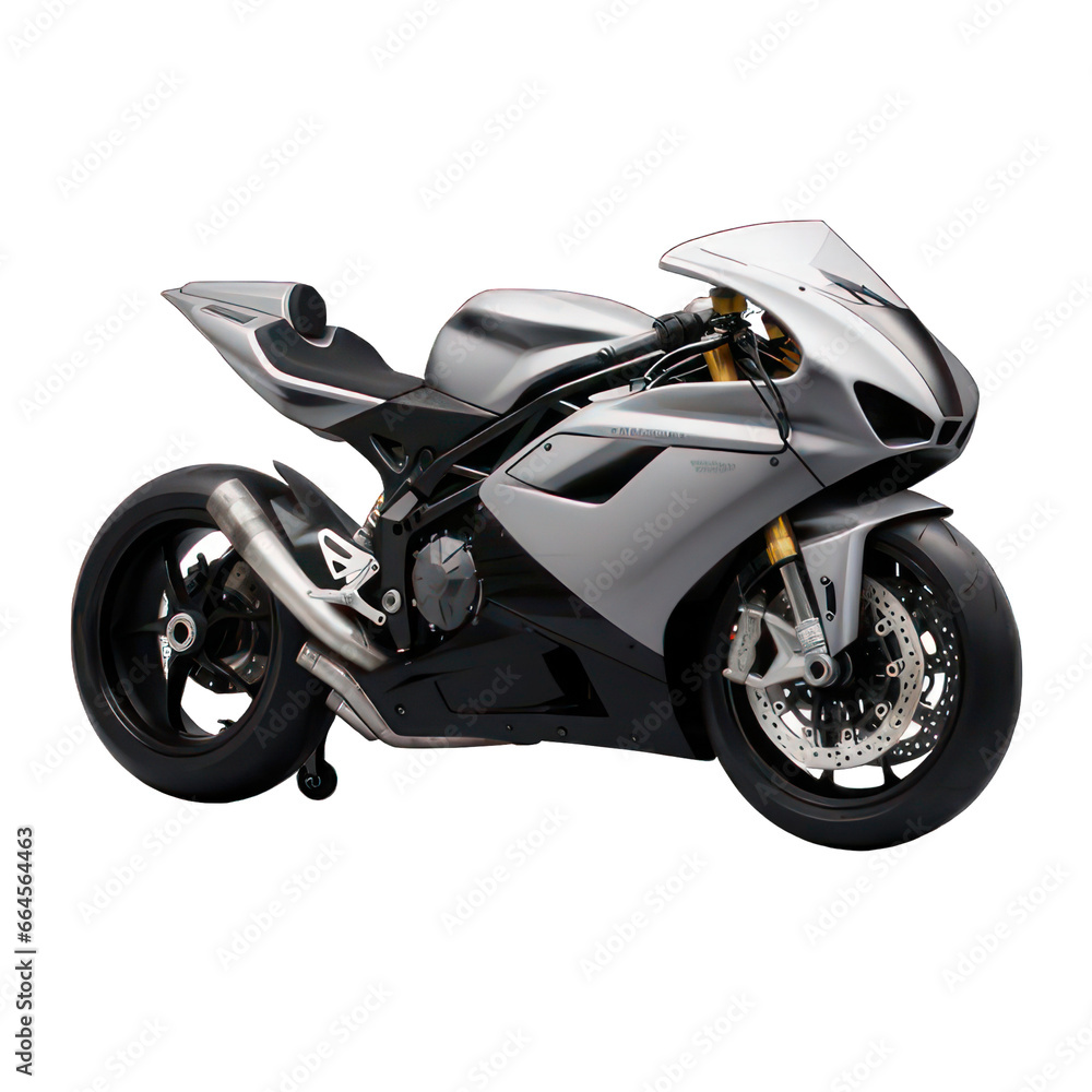 Motorbike isolated on white created with Generative AI Motorbike isolated on white created with Generative AI