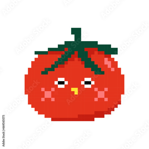 tomato pixel art design illustration 