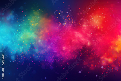 Colorful powder particle explosion background