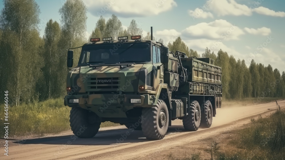 a military vehicle in full camouflage coloration, blending seamlessly into its natural surroundings, exemplifying the essence of tactical concealment. a military vehicle in full camouflage coloration, blending seamlessly into its natural surroundings, exemplifying the essence of tactical concealment.
