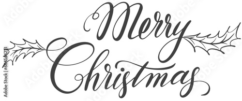 Merry cristmas hand lettering calligraphy isolated on white background. Vector holiday illustration element. Merry Christmas script calligraphy