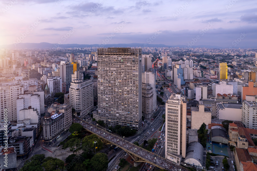 Wonderful view of the city center of São Paulo, Brazil