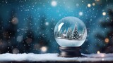 Christmas Wonderland Sphere - Enhance your holiday designs with this 3D snow globe illustration. The perfect backdrop for celebrating the winter season