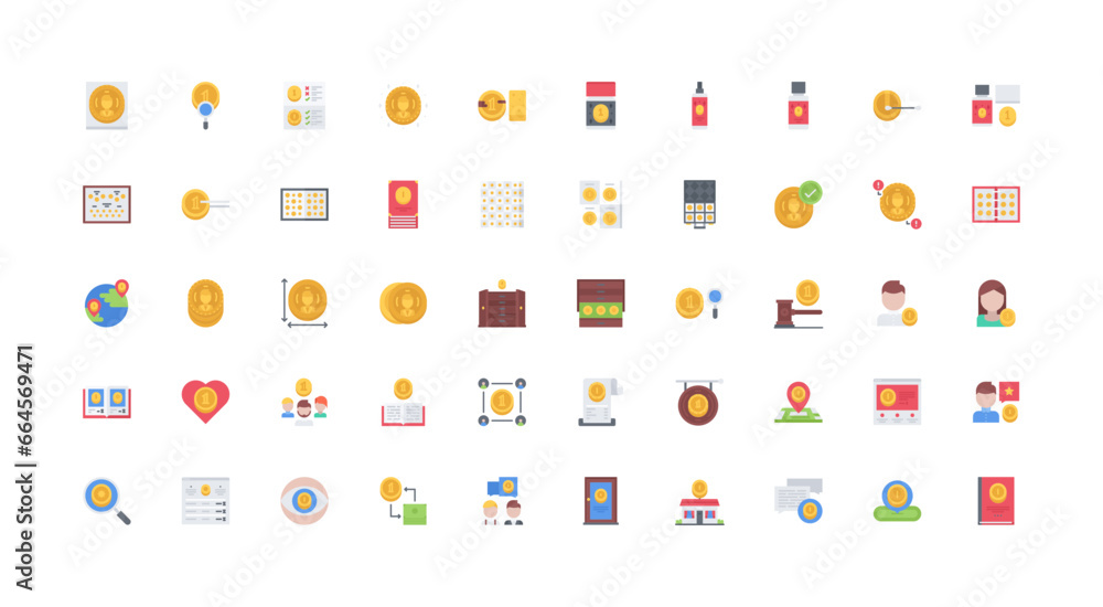 numismatics icon set numismatics icon set
