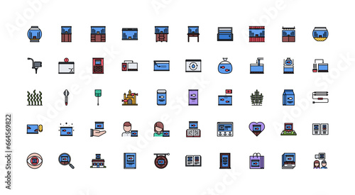 aquarium icon set