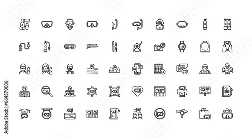 diving icon set