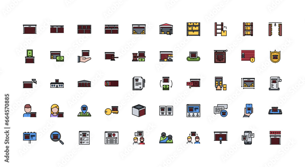 storage icon set storage icon set