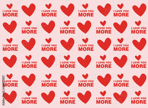 Valentine's day greeting card with hearts, vector illustration