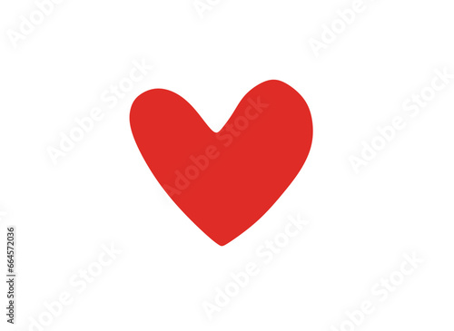 red heart, isolated on white, vector illustration