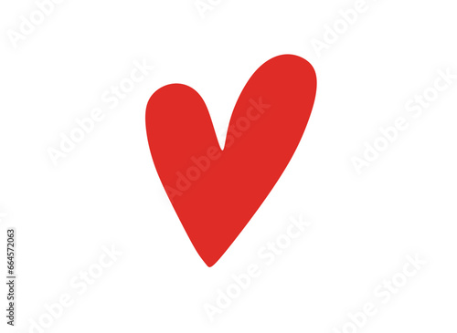 red heart, isolated on white, vector illustration