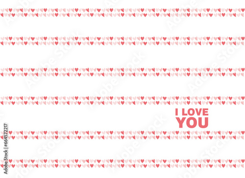 Valentine's day greeting card with hearts, vector illustration
