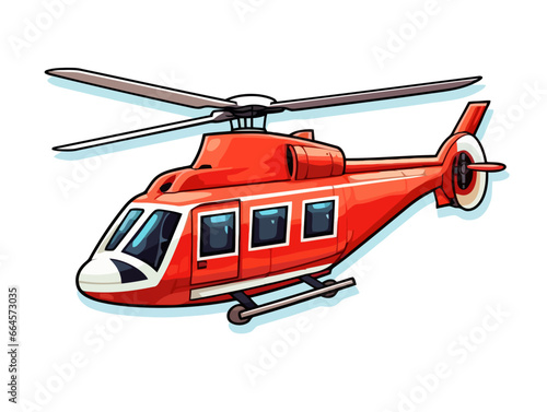 Doodle Utility Helicopter, cartoon sticker, sketch, vector, Illustration, minimalistic