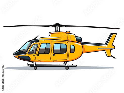 Doodle Utility Helicopter, cartoon sticker, sketch, vector, Illustration, minimalistic