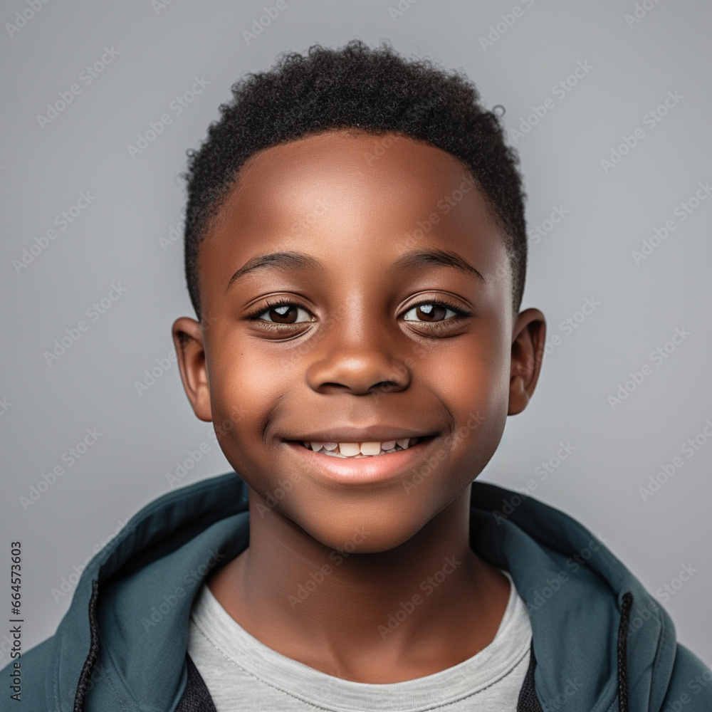 Portrait Black cheerful happy boy with smile under photo studio light. Portrait Black cheerful happy boy with smile under photo studio light.